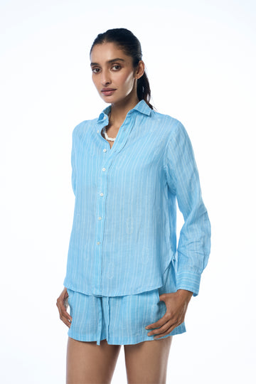 Tani Linen Knot Stripes Lagoon