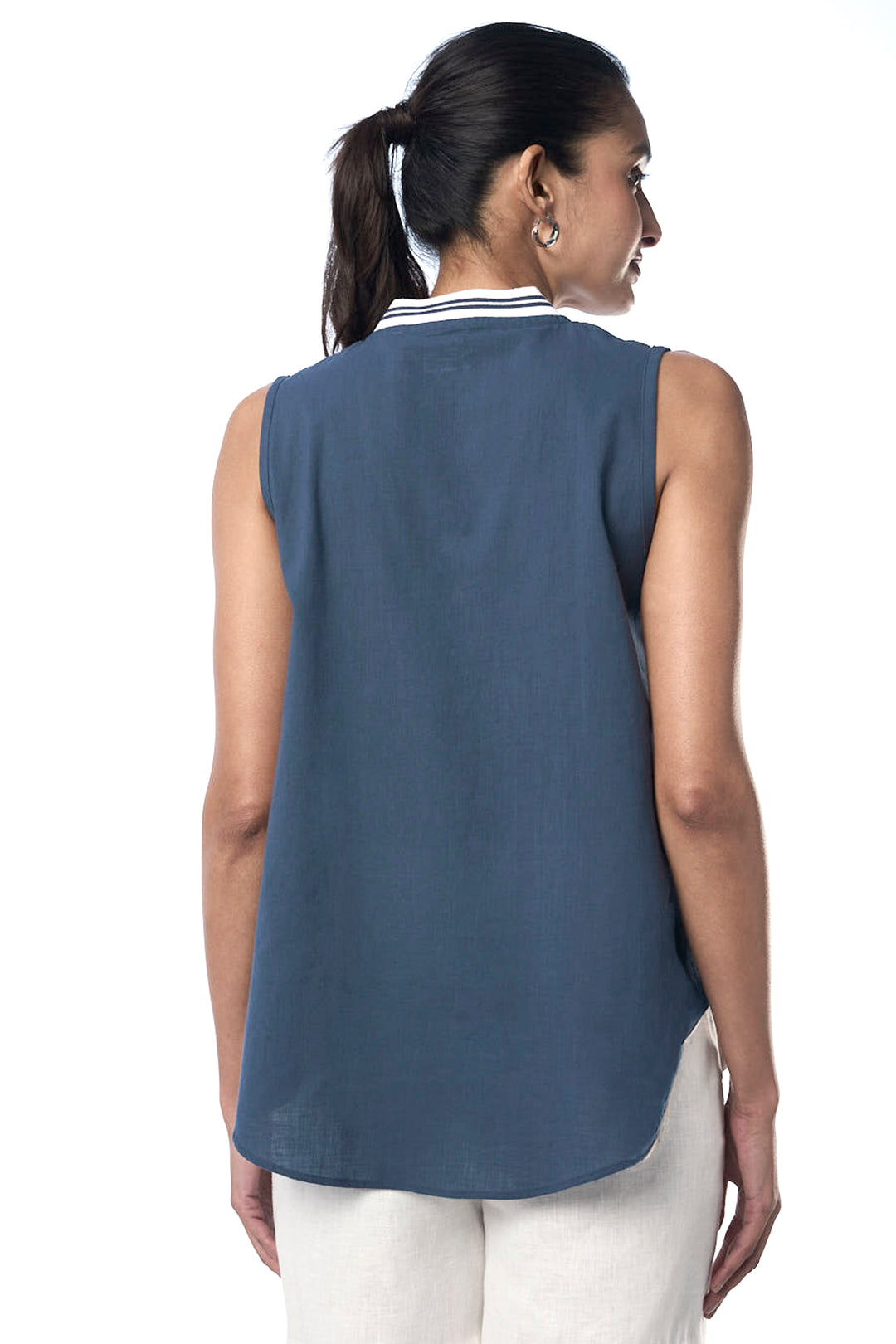Alicia Khadi Sunset Navy Women's Smart Fit Tops