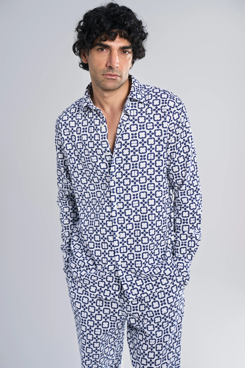 Dante Khadi Shirt Comet Check Blue S