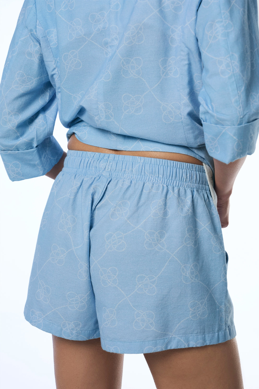 Leta Khadi Coastal Print Lagoon Women's Smart Fit Shorts