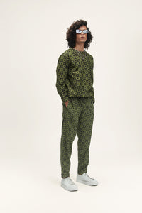 Bestla Mega Moon Bloom - Olive Men's Resort Fit Khadi Sweatshirt