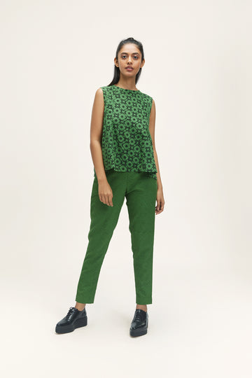 Barbe (Hand Block Print) Mega Moon Bloom - Moss