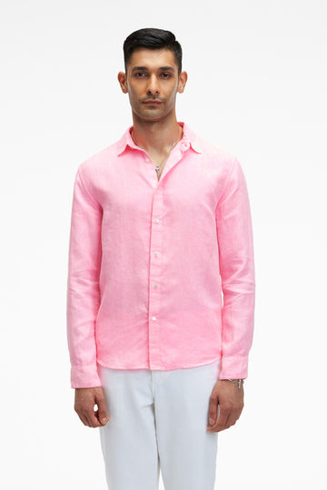 Coda Linen Beach Shirt Aurora pink