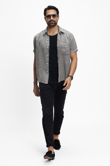 Coast Linen Shirt Charcoal S
